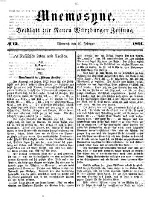 Mnemosyne (Neue Würzburger Zeitung) Mittwoch 10. Februar 1864