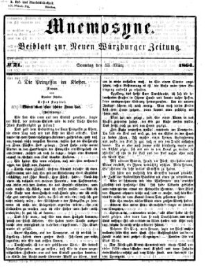 Mnemosyne (Neue Würzburger Zeitung) Sonntag 13. März 1864