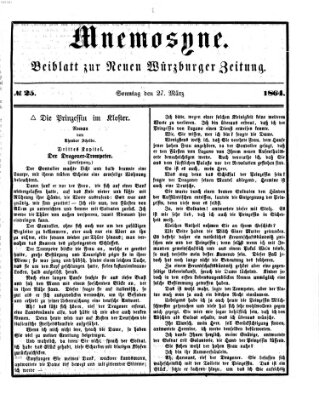 Mnemosyne (Neue Würzburger Zeitung) Sonntag 27. März 1864