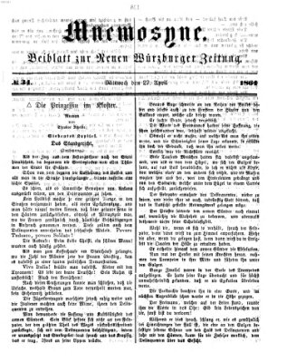 Mnemosyne (Neue Würzburger Zeitung) Mittwoch 27. April 1864