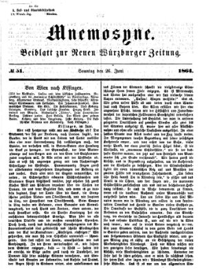 Mnemosyne (Neue Würzburger Zeitung) Sonntag 26. Juni 1864