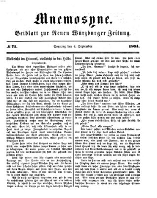 Mnemosyne (Neue Würzburger Zeitung) Sonntag 4. September 1864