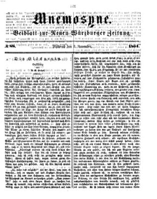 Mnemosyne (Neue Würzburger Zeitung) Mittwoch 2. November 1864