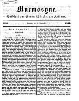 Mnemosyne (Neue Würzburger Zeitung) Sonntag 6. November 1864