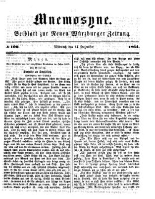 Mnemosyne (Neue Würzburger Zeitung) Mittwoch 14. Dezember 1864