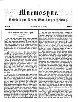 Mnemosyne (Neue Würzburger Zeitung) Mittwoch 1. März 1865