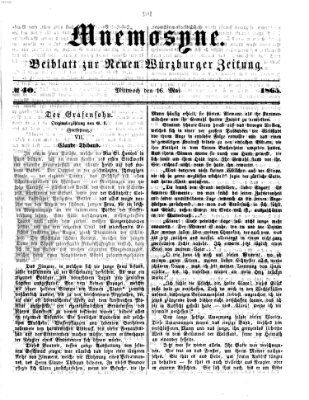 Mnemosyne (Neue Würzburger Zeitung) Dienstag 16. Mai 1865