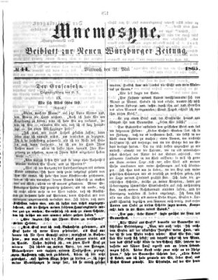 Mnemosyne (Neue Würzburger Zeitung) Mittwoch 31. Mai 1865