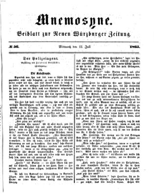 Mnemosyne (Neue Würzburger Zeitung) Mittwoch 12. Juli 1865