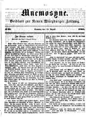 Mnemosyne (Neue Würzburger Zeitung) Sonntag 13. August 1865