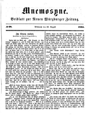 Mnemosyne (Neue Würzburger Zeitung) Mittwoch 23. August 1865