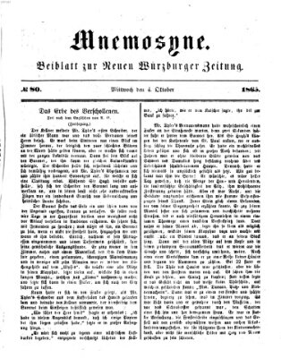 Mnemosyne (Neue Würzburger Zeitung) Mittwoch 4. Oktober 1865