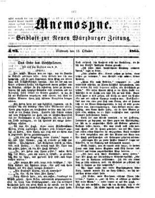 Mnemosyne (Neue Würzburger Zeitung) Mittwoch 11. Oktober 1865