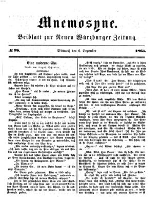 Mnemosyne (Neue Würzburger Zeitung) Mittwoch 6. Dezember 1865