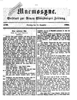 Mnemosyne (Neue Würzburger Zeitung) Sonntag 10. Dezember 1865