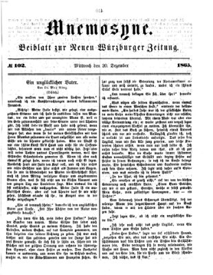 Mnemosyne (Neue Würzburger Zeitung) Mittwoch 20. Dezember 1865