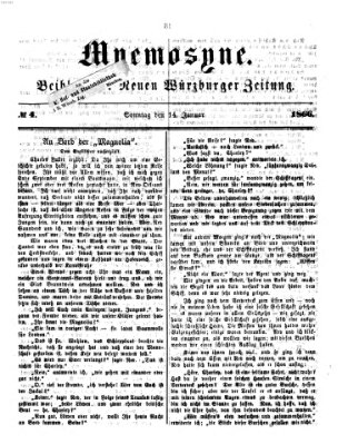 Mnemosyne (Neue Würzburger Zeitung) Sonntag 14. Januar 1866