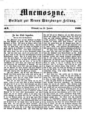 Mnemosyne (Neue Würzburger Zeitung) Mittwoch 31. Januar 1866