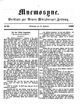 Mnemosyne (Neue Würzburger Zeitung) Mittwoch 21. Februar 1866