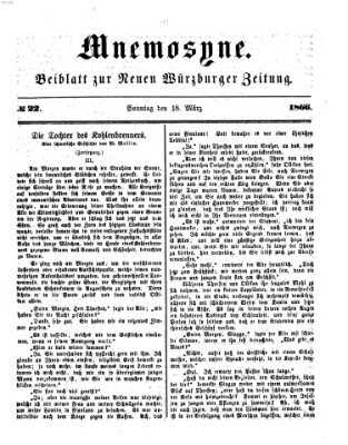 Mnemosyne (Neue Würzburger Zeitung) Sonntag 18. März 1866