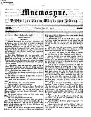 Mnemosyne (Neue Würzburger Zeitung) Sonntag 29. April 1866