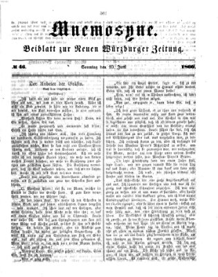 Mnemosyne (Neue Würzburger Zeitung) Sonntag 10. Juni 1866