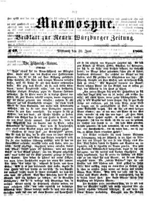 Mnemosyne (Neue Würzburger Zeitung) Mittwoch 20. Juni 1866