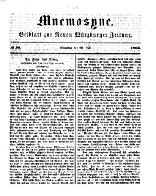 Mnemosyne (Neue Würzburger Zeitung) Sonntag 22. Juli 1866