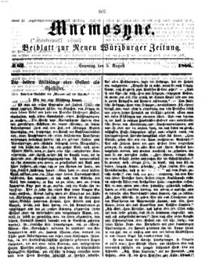 Mnemosyne (Neue Würzburger Zeitung) Sonntag 5. August 1866