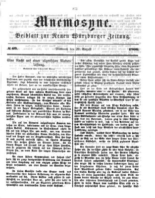 Mnemosyne (Neue Würzburger Zeitung) Mittwoch 29. August 1866