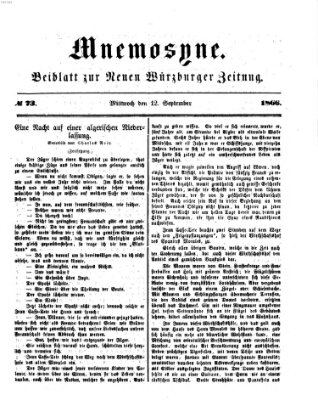 Mnemosyne (Neue Würzburger Zeitung) Mittwoch 12. September 1866