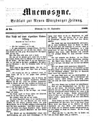 Mnemosyne (Neue Würzburger Zeitung) Mittwoch 19. September 1866