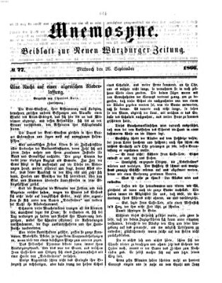 Mnemosyne (Neue Würzburger Zeitung) Mittwoch 26. September 1866