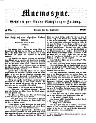 Mnemosyne (Neue Würzburger Zeitung) Sonntag 30. September 1866