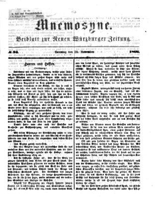 Mnemosyne (Neue Würzburger Zeitung) Sonntag 25. November 1866