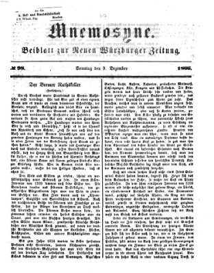 Mnemosyne (Neue Würzburger Zeitung) Sonntag 9. Dezember 1866