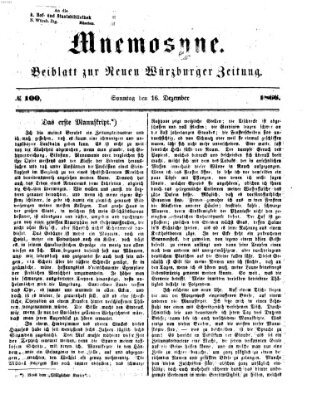 Mnemosyne (Neue Würzburger Zeitung) Sonntag 16. Dezember 1866