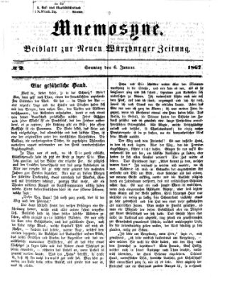 Mnemosyne (Neue Würzburger Zeitung) Sonntag 6. Januar 1867