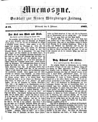 Mnemosyne (Neue Würzburger Zeitung) Mittwoch 6. Februar 1867