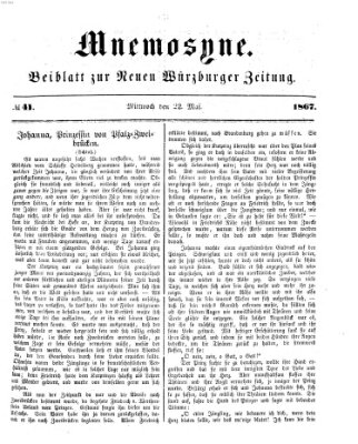 Mnemosyne (Neue Würzburger Zeitung) Mittwoch 22. Mai 1867