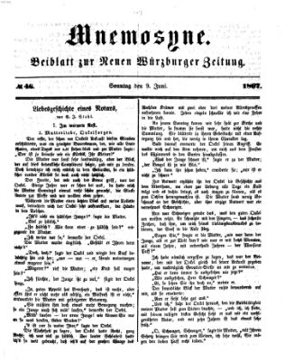 Mnemosyne (Neue Würzburger Zeitung) Sonntag 9. Juni 1867