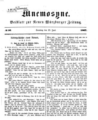 Mnemosyne (Neue Würzburger Zeitung) Sonntag 23. Juni 1867