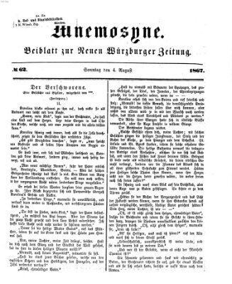 Mnemosyne (Neue Würzburger Zeitung) Sonntag 4. August 1867