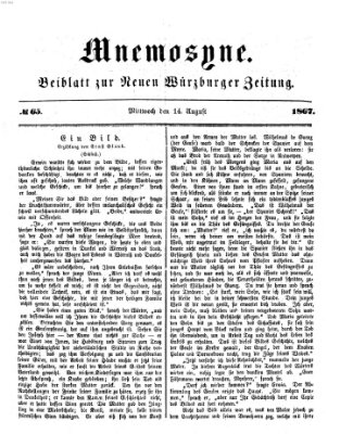 Mnemosyne (Neue Würzburger Zeitung) Mittwoch 14. August 1867