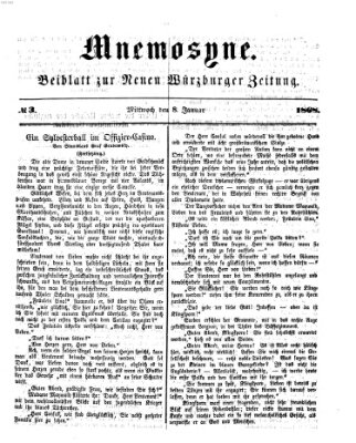 Mnemosyne (Neue Würzburger Zeitung) Mittwoch 8. Januar 1868