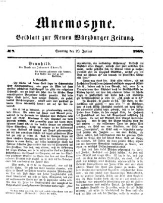 Mnemosyne (Neue Würzburger Zeitung) Sonntag 26. Januar 1868