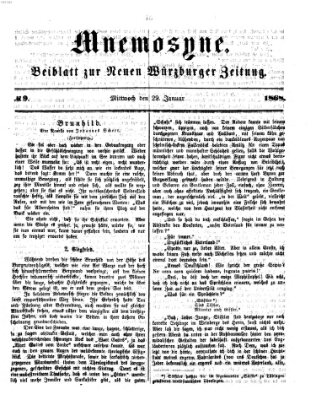 Mnemosyne (Neue Würzburger Zeitung) Mittwoch 29. Januar 1868