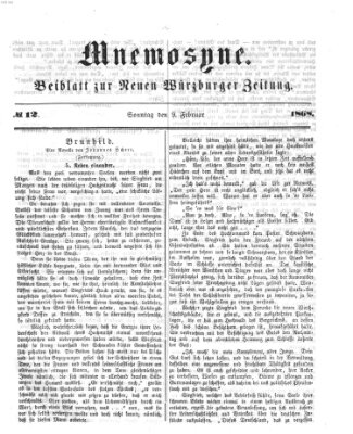 Mnemosyne (Neue Würzburger Zeitung) Sonntag 9. Februar 1868