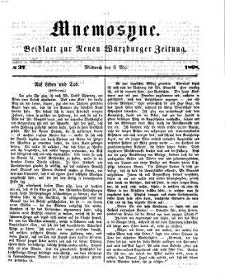 Mnemosyne (Neue Würzburger Zeitung) Mittwoch 6. Mai 1868