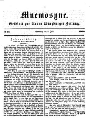 Mnemosyne (Neue Würzburger Zeitung) Sonntag 5. Juli 1868